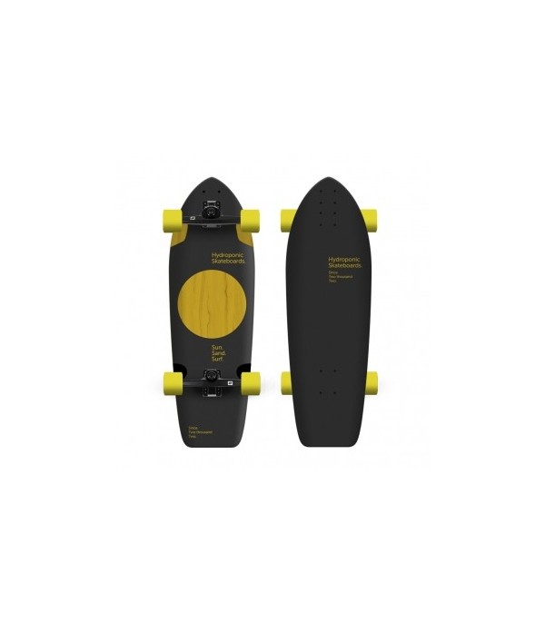 Hydroponic Surfskate Surfskate Square Lunar Black/Yellow Surf Skate Pumptrack Skate park