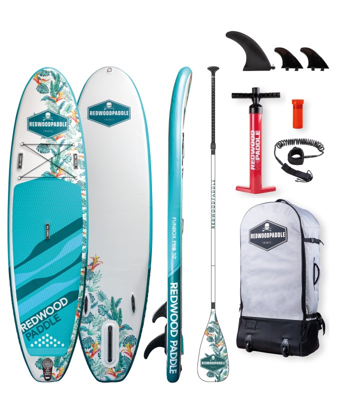 Tabla Stand Up Paddle Surf  Pack Hinchable Funbox Pro 10' Redwoodpaddle woven doble capa calavera skull con remo carbono