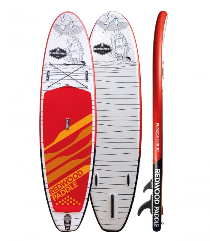 Funbox Pro 10' Classic Red tabla Stand up paddle surf redwoodpaddle calavera skull