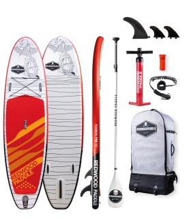 Funbox Pro 10' Classic Red tabla Stand up paddle surf redwoodpaddle calavera skull