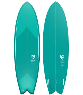 Tabla de surf en resina tintatda Peppermint Surfboards Classic Fish 6'6" Mint