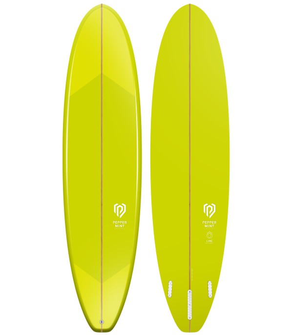 Tabla de surf en resina tintatda Peppermint Surfboards Peppermint Mid Length 7'6" Lime