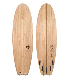 Tabla de surf en madera natural Peppermint Surfboards Diamond Fish 5'8 Timber