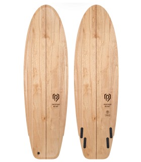 Tabla de surf en madera natural Peppermint Surfboards Mini Muffin 6'2 Timber