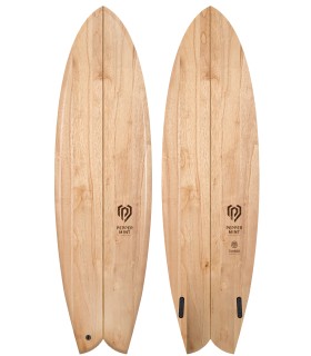 Tabla de surf en madera natural Peppermint Surfboards Classic Fish 6'6" Timber